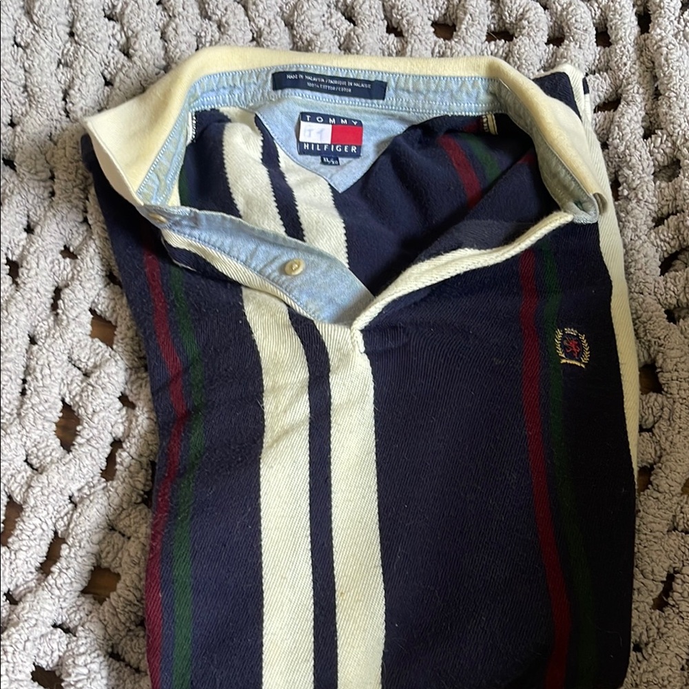 Tommy Hilfiger Navy Striped Polo